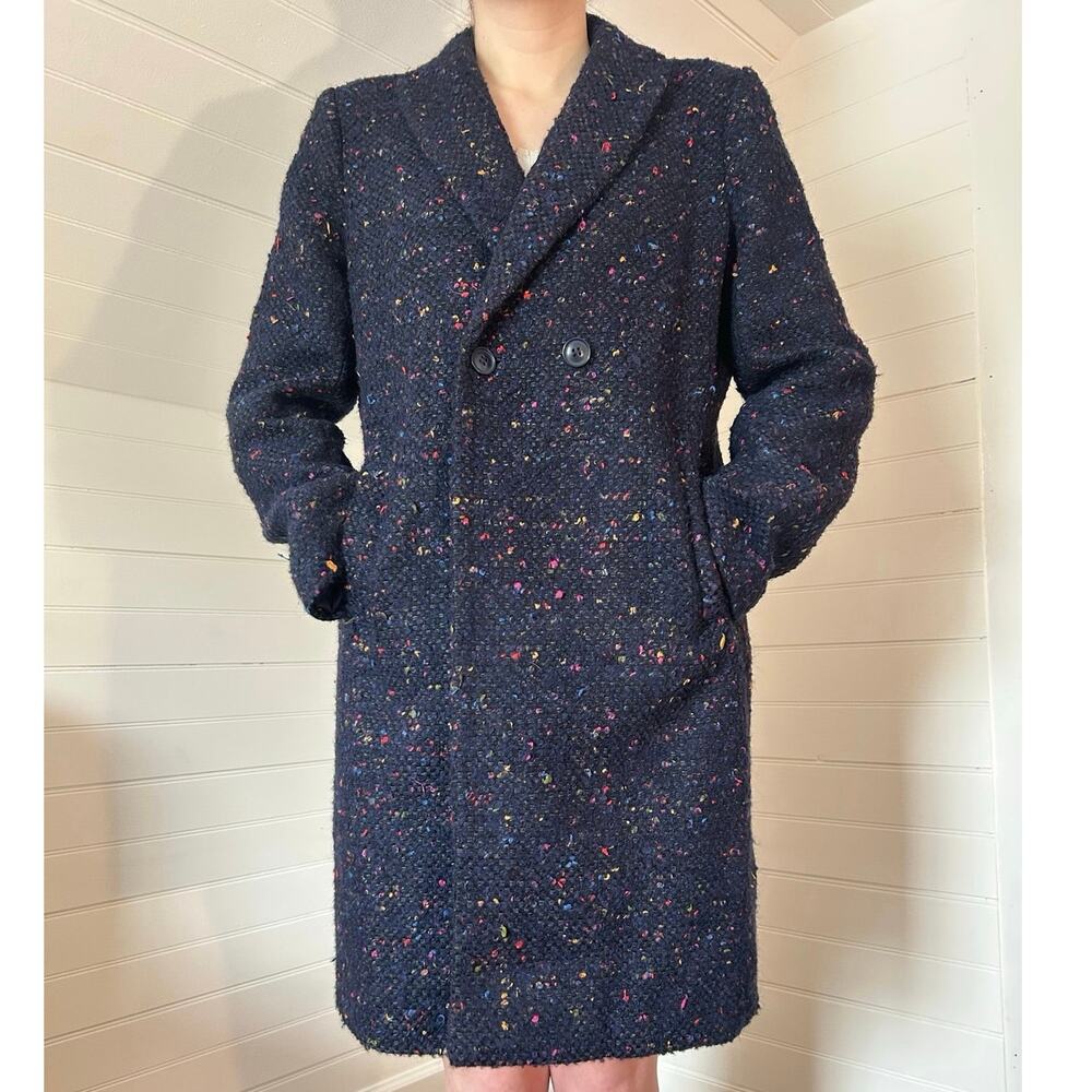 J.crew coat navy blue Italian Nalya tweed jacket
